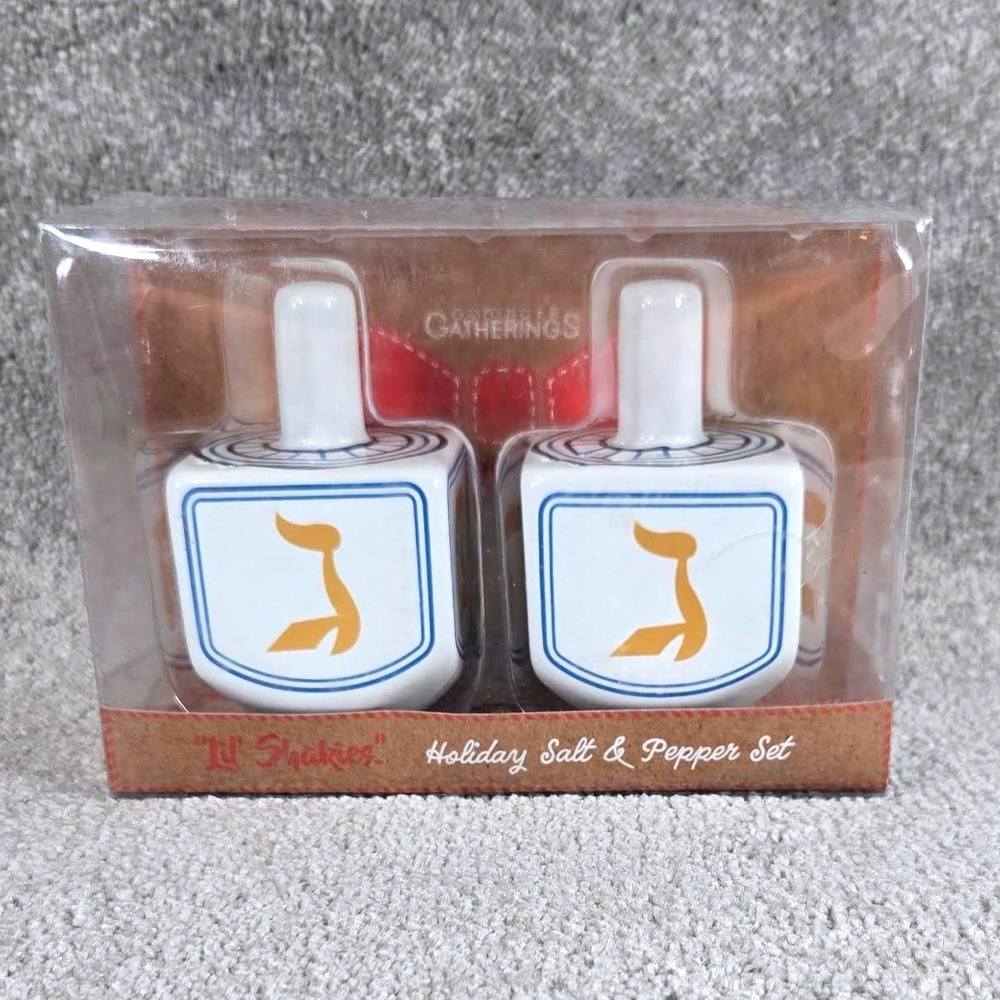 Godinger Gatherings Lil Shakies Holiday Salt Pepper Shaker‎ Set Hanukkah